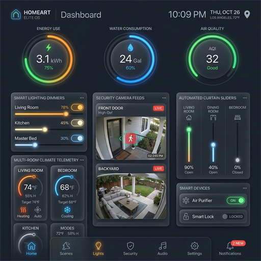 Mobile surveillance monitoring dashboard HOME ART